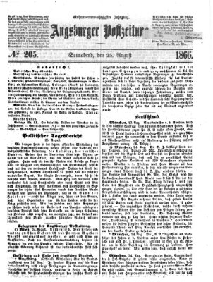 Augsburger Postzeitung Samstag 25. August 1866