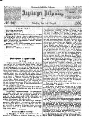 Augsburger Postzeitung Dienstag 28. August 1866