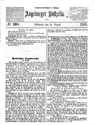 Augsburger Postzeitung Mittwoch 29. August 1866