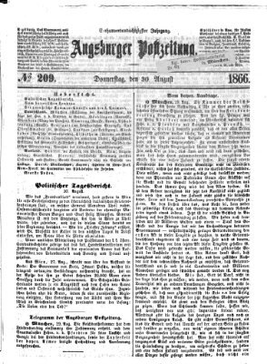 Augsburger Postzeitung Donnerstag 30. August 1866