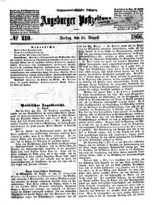 Augsburger Postzeitung Freitag 31. August 1866