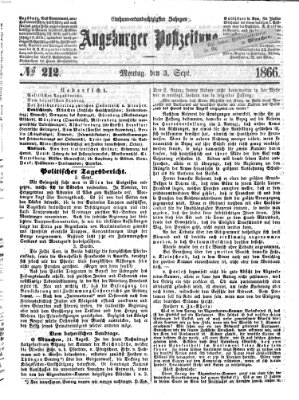 Augsburger Postzeitung Montag 3. September 1866