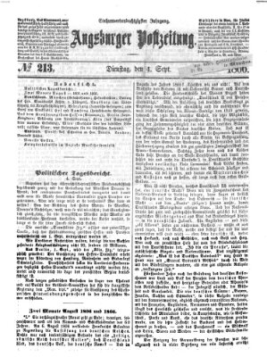 Augsburger Postzeitung Dienstag 4. September 1866