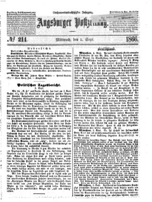 Augsburger Postzeitung Mittwoch 5. September 1866