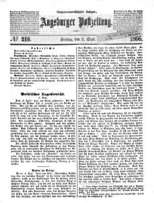 Augsburger Postzeitung Freitag 7. September 1866