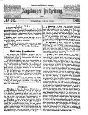 Augsburger Postzeitung Samstag 8. September 1866