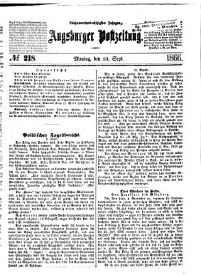 Augsburger Postzeitung Montag 10. September 1866