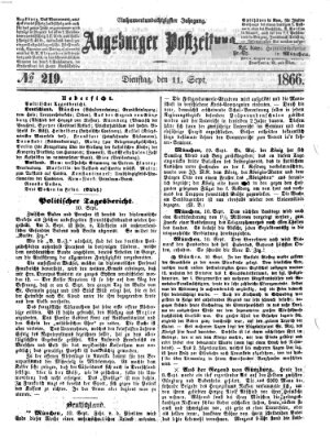 Augsburger Postzeitung Dienstag 11. September 1866