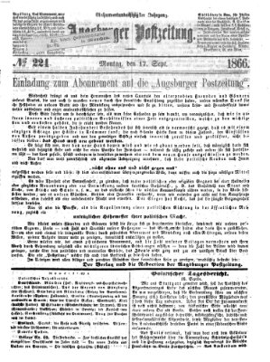 Augsburger Postzeitung Montag 17. September 1866
