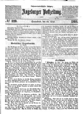 Augsburger Postzeitung Samstag 22. September 1866