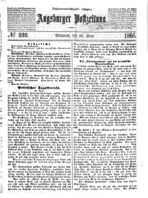 Augsburger Postzeitung Mittwoch 26. September 1866