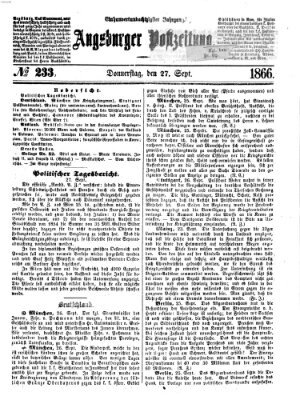 Augsburger Postzeitung Donnerstag 27. September 1866