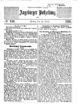 Augsburger Postzeitung Freitag 12. Oktober 1866