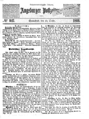 Augsburger Postzeitung Samstag 13. Oktober 1866