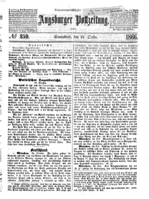 Augsburger Postzeitung Samstag 27. Oktober 1866