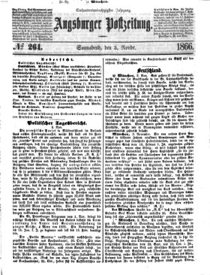 Augsburger Postzeitung Samstag 3. November 1866