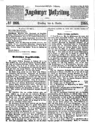 Augsburger Postzeitung Dienstag 6. November 1866