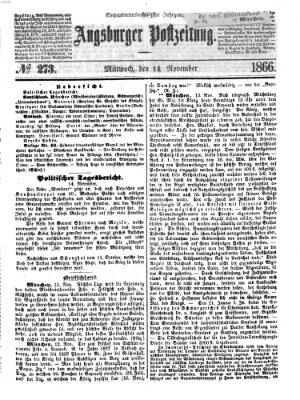 Augsburger Postzeitung Mittwoch 14. November 1866