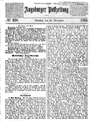 Augsburger Postzeitung Dienstag 20. November 1866