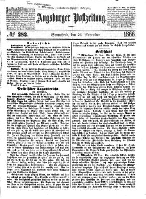 Augsburger Postzeitung Samstag 24. November 1866