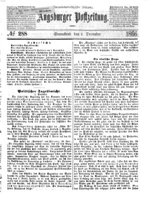 Augsburger Postzeitung Samstag 1. Dezember 1866