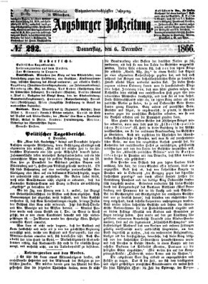 Augsburger Postzeitung Donnerstag 6. Dezember 1866