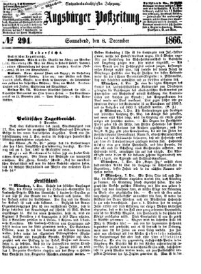 Augsburger Postzeitung Samstag 8. Dezember 1866