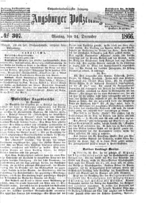 Augsburger Postzeitung Montag 24. Dezember 1866