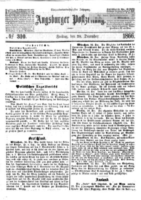 Augsburger Postzeitung Freitag 28. Dezember 1866