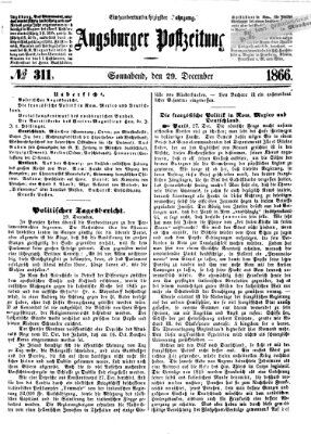 Augsburger Postzeitung Samstag 29. Dezember 1866