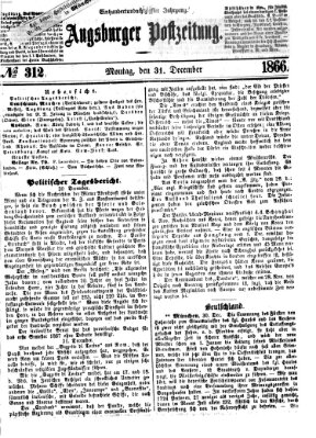 Augsburger Postzeitung Montag 31. Dezember 1866