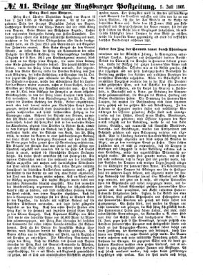 Augsburger Postzeitung Donnerstag 5. Juli 1866