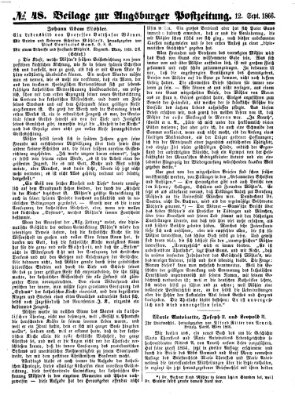 Augsburger Postzeitung Mittwoch 12. September 1866