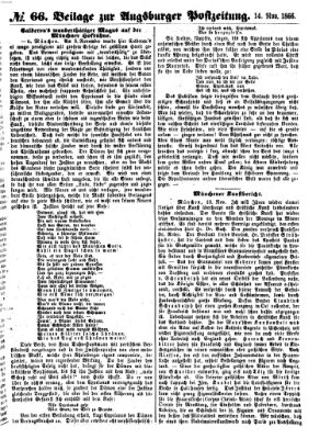 Augsburger Postzeitung Mittwoch 14. November 1866