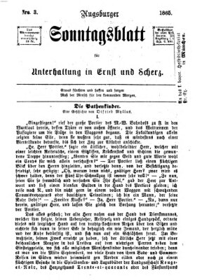 Augsburger Sonntagsblatt für Unterhaltung in Ernst und Scherz (Augsburger Postzeitung) Sonntag 22. Januar 1865