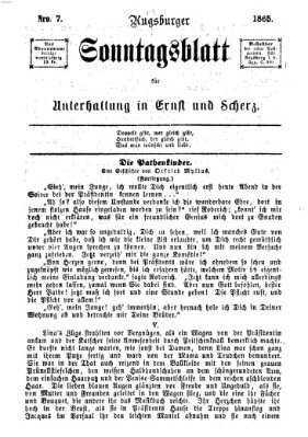 Augsburger Sonntagsblatt für Unterhaltung in Ernst und Scherz (Augsburger Postzeitung) Sonntag 19. Februar 1865