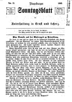 Augsburger Sonntagsblatt für Unterhaltung in Ernst und Scherz (Augsburger Postzeitung) Sonntag 19. März 1865