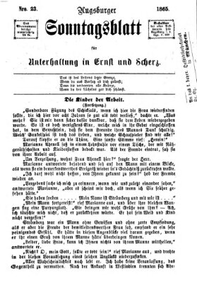 Augsburger Sonntagsblatt für Unterhaltung in Ernst und Scherz (Augsburger Postzeitung) Sonntag 11. Juni 1865