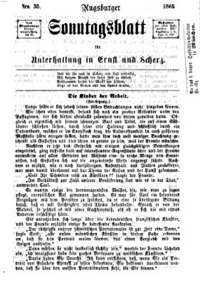 Augsburger Sonntagsblatt für Unterhaltung in Ernst und Scherz (Augsburger Postzeitung) Sonntag 3. September 1865