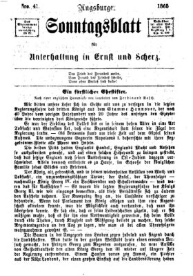 Augsburger Sonntagsblatt für Unterhaltung in Ernst und Scherz (Augsburger Postzeitung) Sonntag 15. Oktober 1865