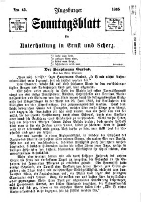 Augsburger Sonntagsblatt für Unterhaltung in Ernst und Scherz (Augsburger Postzeitung) Sonntag 12. November 1865