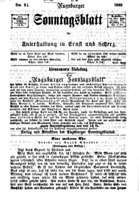 Augsburger Sonntagsblatt für Unterhaltung in Ernst und Scherz (Augsburger Postzeitung) Sonntag 24. Dezember 1865