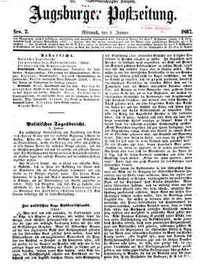 Augsburger Postzeitung Mittwoch 2. Januar 1867