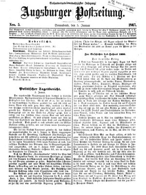 Augsburger Postzeitung Samstag 5. Januar 1867