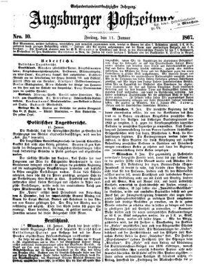 Augsburger Postzeitung Freitag 11. Januar 1867