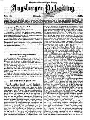 Augsburger Postzeitung Mittwoch 16. Januar 1867