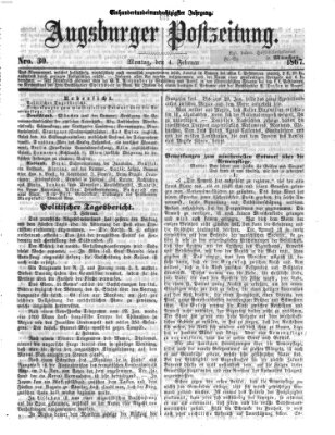 Augsburger Postzeitung Montag 4. Februar 1867