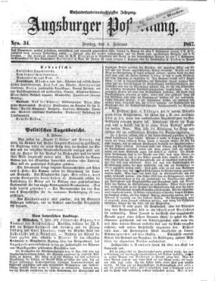 Augsburger Postzeitung Freitag 8. Februar 1867