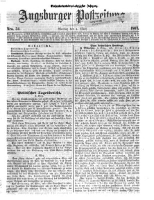 Augsburger Postzeitung Montag 4. März 1867