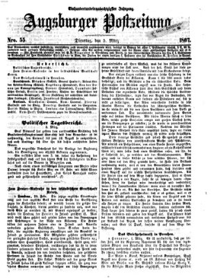 Augsburger Postzeitung Dienstag 5. März 1867